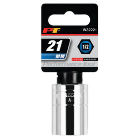 Performance Tool W32221 1/2" Drive 21mm 6pt Socket