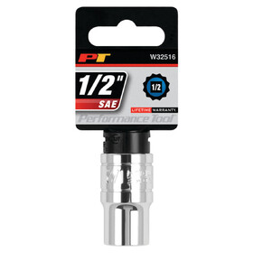 Performance Tool W32516 1/2" Drive 1/2" 12pt Socket