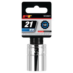Performance Tool W32821 1/2" Drive 21mm 12pt Socket