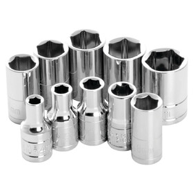 Performance Tool W36202 10 pc. 1/4" Drive 6pt Metric Socket Set