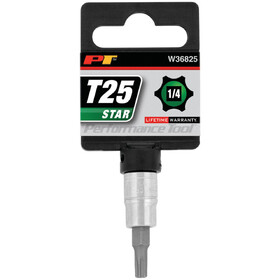 Performance Tool W36825 1/4" Drive T25 Star Bit Socket