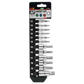 Performance Tool W38802 12 pc. Star Bit Socket Set