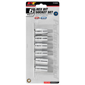 Performance Tool W38886 6 pc. 1/2" Drive Hex Bit Socket Set