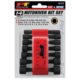 Performance Tool W473 14 pc. Nut Driver Bit Set