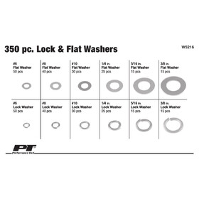 Performance Tool W5216 350 pc. Lock & Flat Washer Assortment