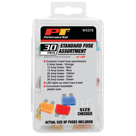 Performance Tool W5378 30 pc. Standard Fuse Assortment w/ LED
