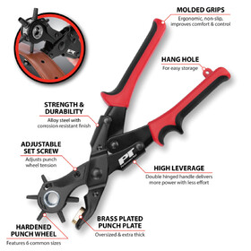 Performance Tool W7554 Revolving Leather Hole Punch Pliers