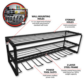 Performance Tool W7703 26" Power Tool Storage Rack