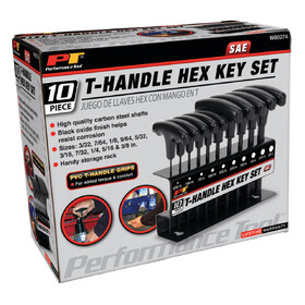 Performance Tool W80274 10 pc. SAE T-Handle Hex Key Set