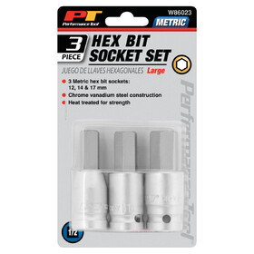 Performance Tool W86023 3 pc. Large Hex Bit Socket Set