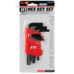 Performance Tool W86100 10 pc. Hex Key Wrench Set