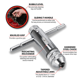 Performance Tool W8657 3/16" Ratcheting Tap Handle