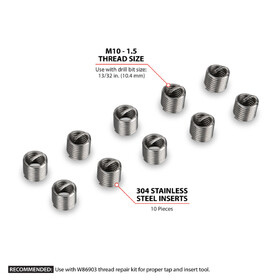 Performance Tool W86913 Thread Inserts M10-1.5