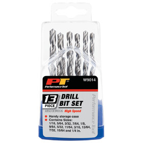 Performance Tool W9014 13 pc. HSS Drill Bit Set w/Case