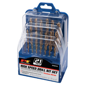 Performance Tool W9016 21 pc. Titanium Coated Drill Bit Set
