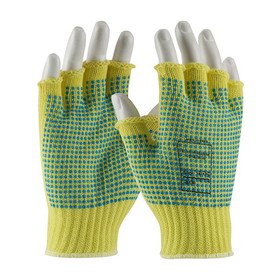West Chester 08-K259PDD Kut Gard Seamless Knit Kevlar Glove with Double-Sided PVC Dot Grip - Half-Finger