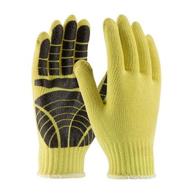 West Chester 08-K300PS Kut Gard Seamless Knit Kevlar Glove with PVC Tiger Paw Grip - Medium Weight