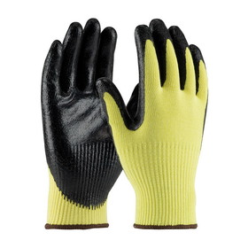 PIP 09-K1400 G-Tek KEV Seamless Knit Kevlar Glove with Nitrile Coated Smooth Grip on Palm &amp; Fingers - Medium Weight