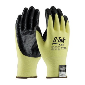 West Chester 09-K1450 G-Tek KEV Seamless Knit Kevlar / Elastane Glove with Nitrile Coated Smooth Grip on Palm &amp; Fingertips - Medium Weight