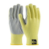 West Chester 09-K300LP Kut Gard Seamless Knit Kevlar Glove with Split Cowhide Leather Palm and Kevlar Stitching - Knit Wrist