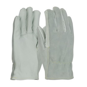 PIP 09-K3720 PIP Top Grain Goatskin / Split Cowhide Leather Drivers Glove with Kevlar Liner - Straight Thumb