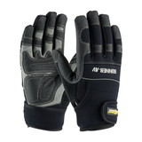 West Chester 120-4400 Maximum Safety Gunner AV Synthetic Leather Palm with Anti-Vibration Pads and PVC Grip - Wrist Strap