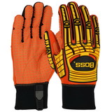 PIP 120-MP2110 Boss Synthetic Leather Palm with PVC Dotted Grip and Spandex Back - TPR Impact Protection