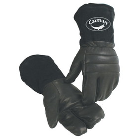 PIP 1398 Caiman Goat Grain Leather Glove with Polapile Insulation - Gauntlet Split Cowhide Cuff
