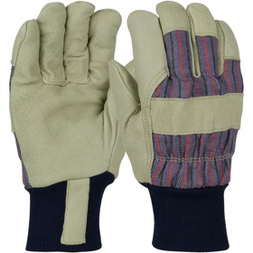PIP 1555 PIP Pigskin Leather Palm Glove with Fabric Back and Thermal Lining - Knit Wrist