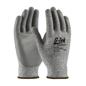 PIP 16-150 G-Tek PolyKor Seamless Knit PolyKor Blended Glove with Polyurethane Coated Flat Grip on Palm &amp; Fingers