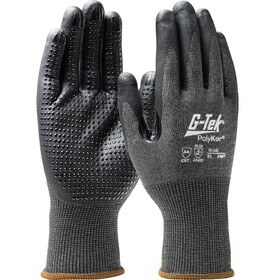 PIP 16-348 G-Tek PolyKor Seamless Knit PolyKor Glove with Nitrile Coated Foam Grip on Palm & Fingers - Touchscreen Compatible