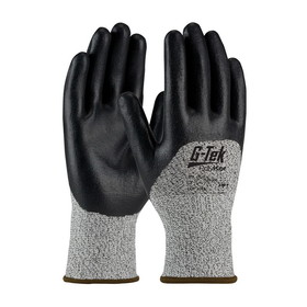 PIP 16-355 G-Tek PolyKor Seamless Knit PolyKor Blended Glove with Nitrile Coated Foam Grip on Palm, Fingers &amp; Knuckles