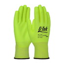 West Chester 16-520HY G-Tek PolyKor Hi-Vis Seamless Knit PolyKor Blended Glove with Polyurethane Coated Flat Grip on Palm & Fingers