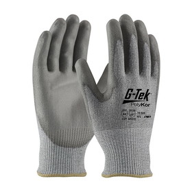 PIP 16-564 G-Tek PolyKor Industry Grade Seamless Knit PolyKor Blended Glove with Polyurethane Coated Flat Grip on Palm &amp; Fingers - Bulk Pack