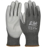 PIP 16-573 G-Tek PolyKor Seamless Knit PolyKor Blended Glove with Polyurethane Coated Flat Grip on Palm & Fingers - Touchscreen Compatible