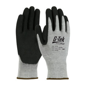 PIP 16-655 G-Tek PolyKor Seamless Knit PolyKor Blended Glove with Double-Dipped Nitrile Coated MicroSurface Grip on Palm &amp; Fingers