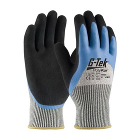 West Chester 16-820 G-Tek PolyKor Seamless Knit PolyKor Blend Glove with Acrylic Lining and Double-Dip Latex MicroSurface Grip on Palm, Fingers &amp; Knuckles