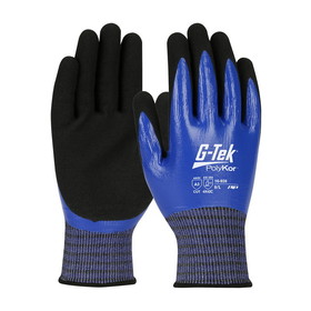 PIP 16-939 G-Tek PolyKor X7 Seamless Knit PolyKor X7 Blended Glove with Double-Dipped Nitrile Coated MicroSurface Grip on Full Hand - Touchscreen Compatible