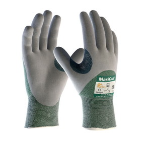 PIP 18-575 MaxiCut Seamless Knit Engineered Yarn Glove with Nitrile Coated MicroFoam Grip on Palm, Fingers &amp; Knuckles