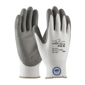 PIP 19-D322V Great White 3GX Seamless Knit Dyneema Diamond Blended Glove with Polyurethane Coated Flat Grip on Palm &amp; Fingers - Vend-Ready