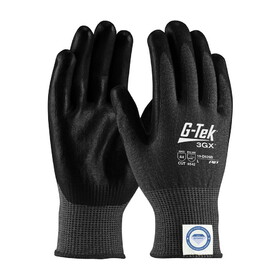 PIP 19-D534B G-Tek 3GX Black Seamless Knit Dyneema Diamond Blended Glove with Nitrile Coated Foam Grip on Palm & Fingers
