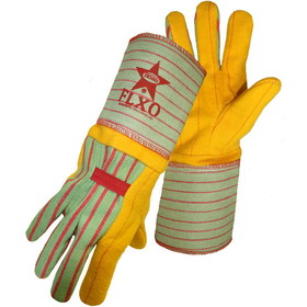 PIP 1BC0666 Boss Premium Grade Chore Glove with Double Layer Palm, Cotton Back and Nap-Out Finish - Rubberized Gauntlet Cuff