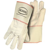 PIP 1BC21701J Boss Premium Grade Chore Glove with Double Layer Palm, Cotton Back and Nap-Out Finish - Rubberized Gauntlet Cuff