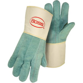 PIP 1BC43300 Boss 2-Ply Hot Mill Nap-Out Green W Gauntlet Cuff Straight Thumb