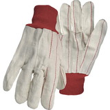 PIP 1JC28013R Cotton/Polyester Double Palm Glove with Nap-In Finish - Red Knit Wrist