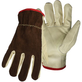 PIP 1JL9066K Regular Grade Top Grain Leather Drivers Glove with Split Brown Cowhide Back - Keystone Thumb