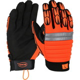 PIP 1JM400 Boss Miners' Mechanic Synthetic Leather Palm with Foam Padded Back and TPR Finger Impact Protection