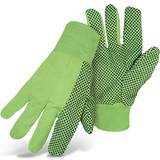 PIP 1JP5010N Fluorescent Corded Canvas Glove with PVC Dotted Grip on Palm, Thumb and Index Finger - 10 oz. Single Palm