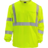 PIP 204ST ANSI Type R Class 3 Long Sleeve Moisture Wicking T-Shirt with UPF 35 Sun Protection
