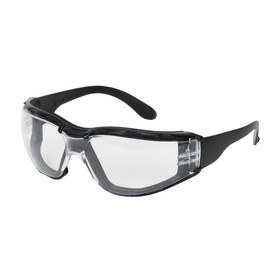 PIP 250-01-F020 Zenon Z12 Foam Rimless Safety Glasses with Black Temple, Clear Lens, Foam Padding and Anti-Scratch / Anti-Fog Coating